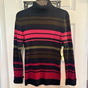 Jones New York NWT Striped Turtle Neck Sweater Size Large
